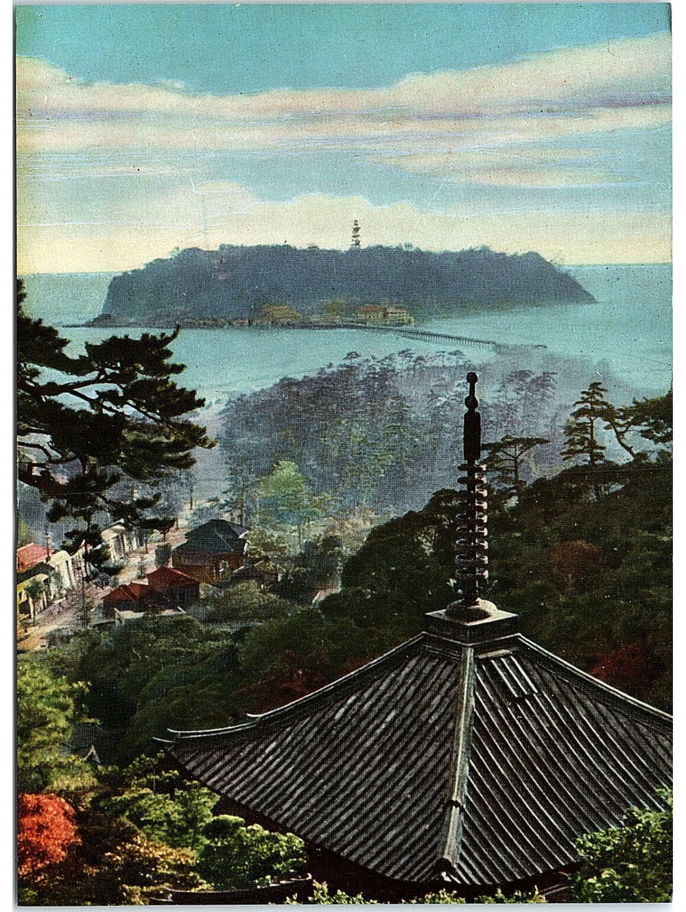 Vintage Postcard Picture Island Near Kamakura Benten Goddess Japan